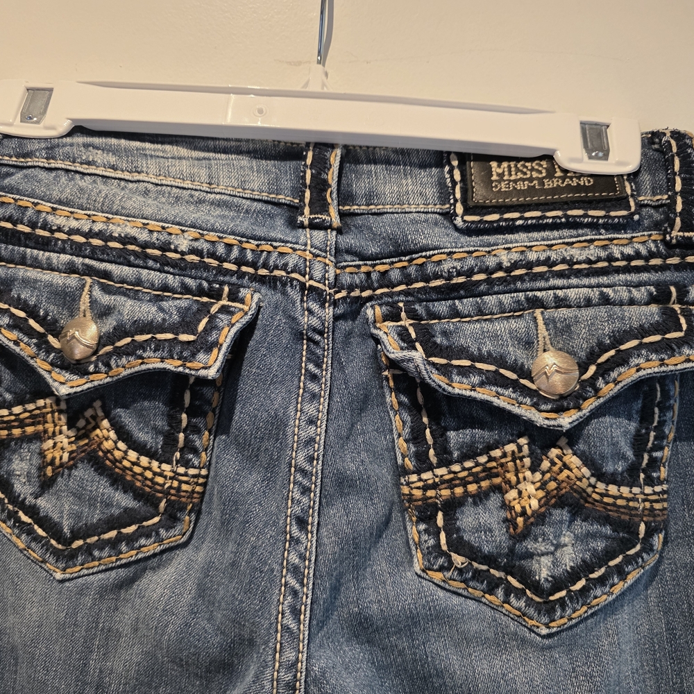 Miss Me Blue Distressed Boot Cut Jeans - Picture 4 of 4